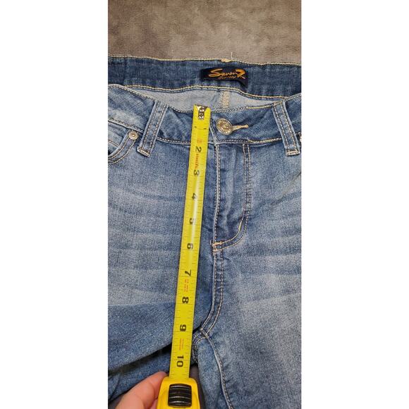 Seven 7 Blue Size 12 Wash Denim Jean Shorts Women’s Casual C29-15 - Picture 3 of 11